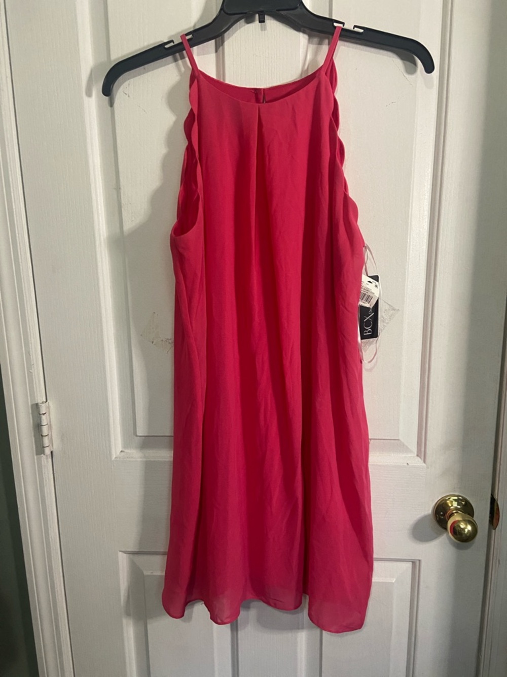 BCX Bright Pink Dress with Spaghetti Straps